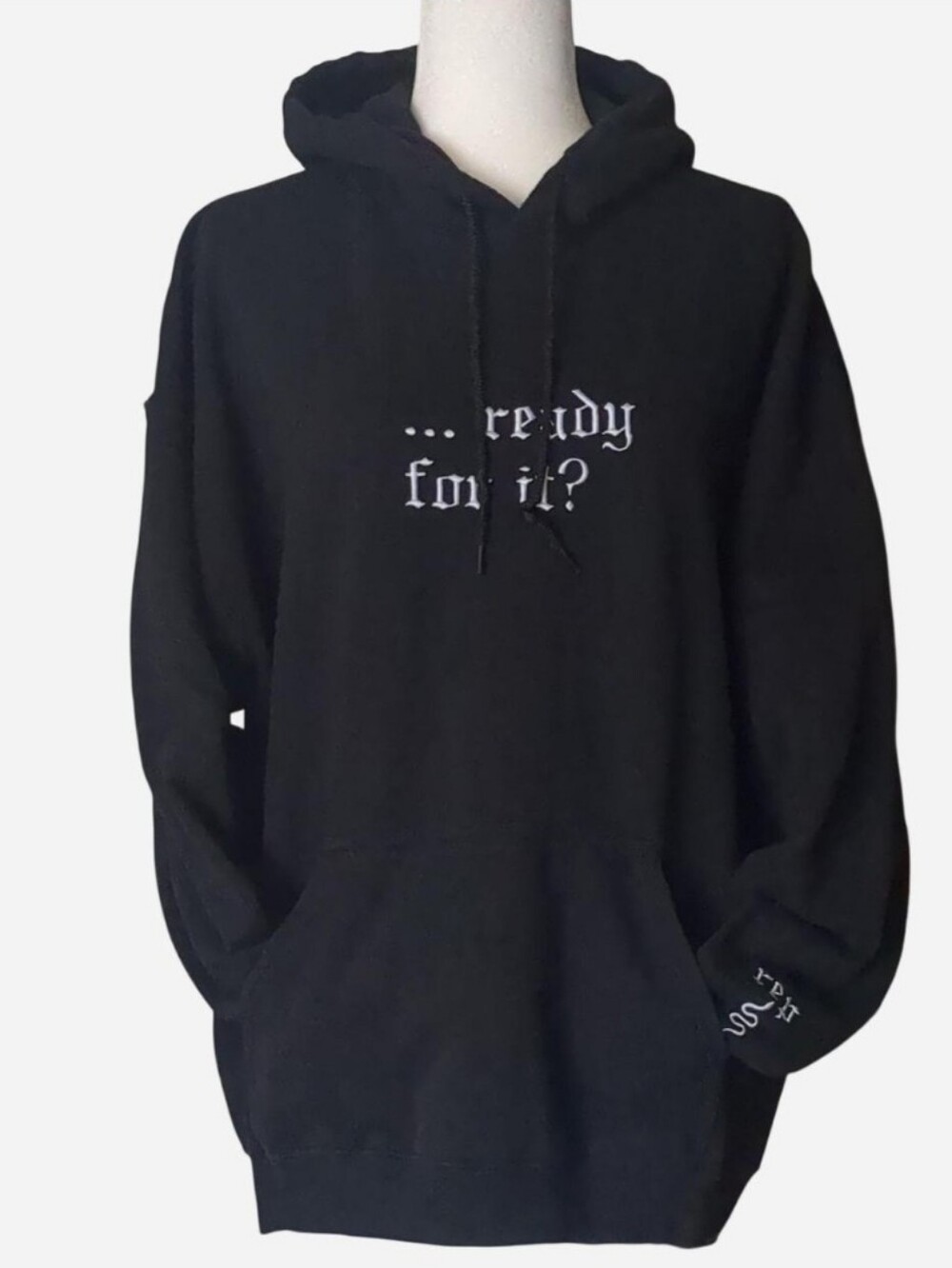 Reputation Era Inspired Black Hoodie XL Oversized Gothic “Ready For It?”